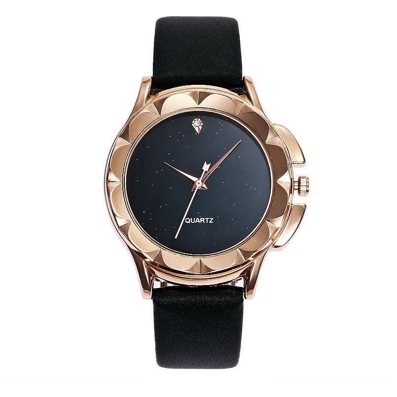 Ceas Viser Unisex Quartz Casual Elegant Negru, PN999405NU, curea din piele, afisaj Analog