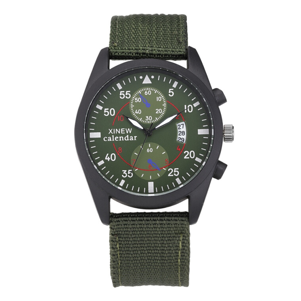 Ceas XINEW Barbatesc Quartz Casual Elegant Verde, PN999464VE, curea din textil, afisaj Analog