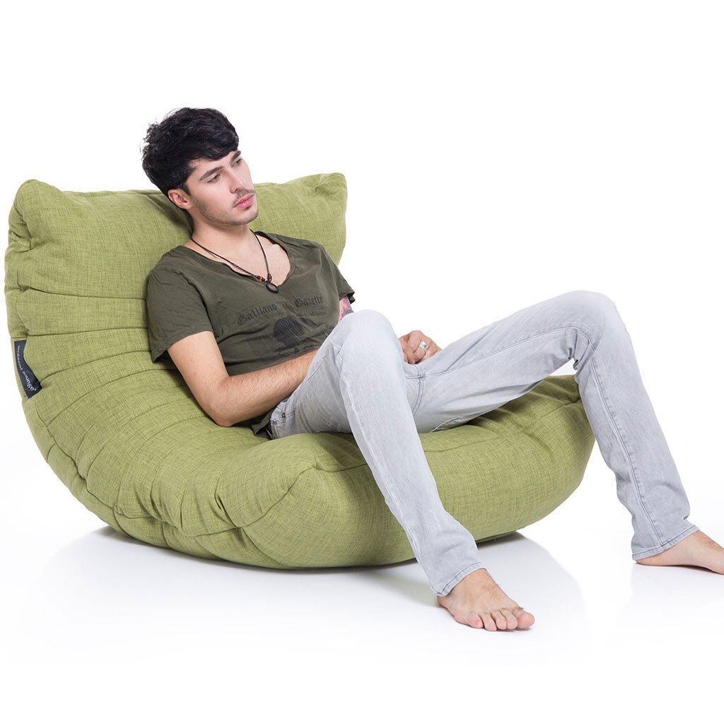 Fotoliu marime naturala, Ambient Lounge Acoustic Lime Citrus, Verde, Textil premium, Maximum confort, Pe baza de umplutura cu granule usoare