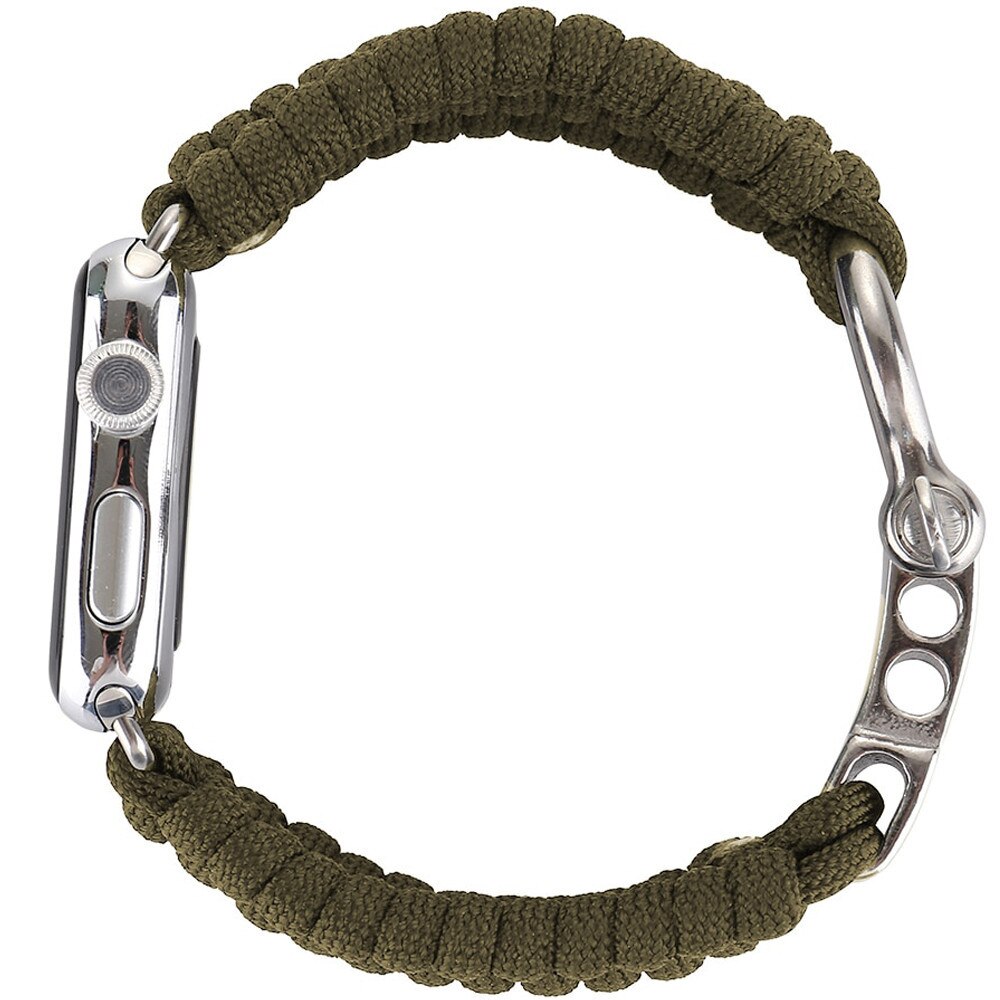 Curea pentru Apple Watch 40 mm iUni Elastic Paracord Rugged Nylon Rope, Green