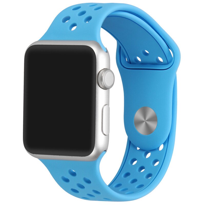 Curea iUni compatibila cu Apple Watch 1/2/3/4/5/6, 40mm, Silicon Sport, Blue