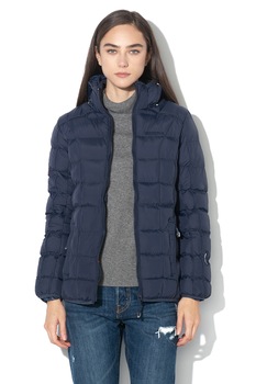 Geographical Norway, Geaca din material respirabil, cu vatelina si gluga detasabila Babette, Albastru marin Geographical Norway, Geaca din material respirabil, cu vatelina si gluga detasabila Babette, Albastru marin