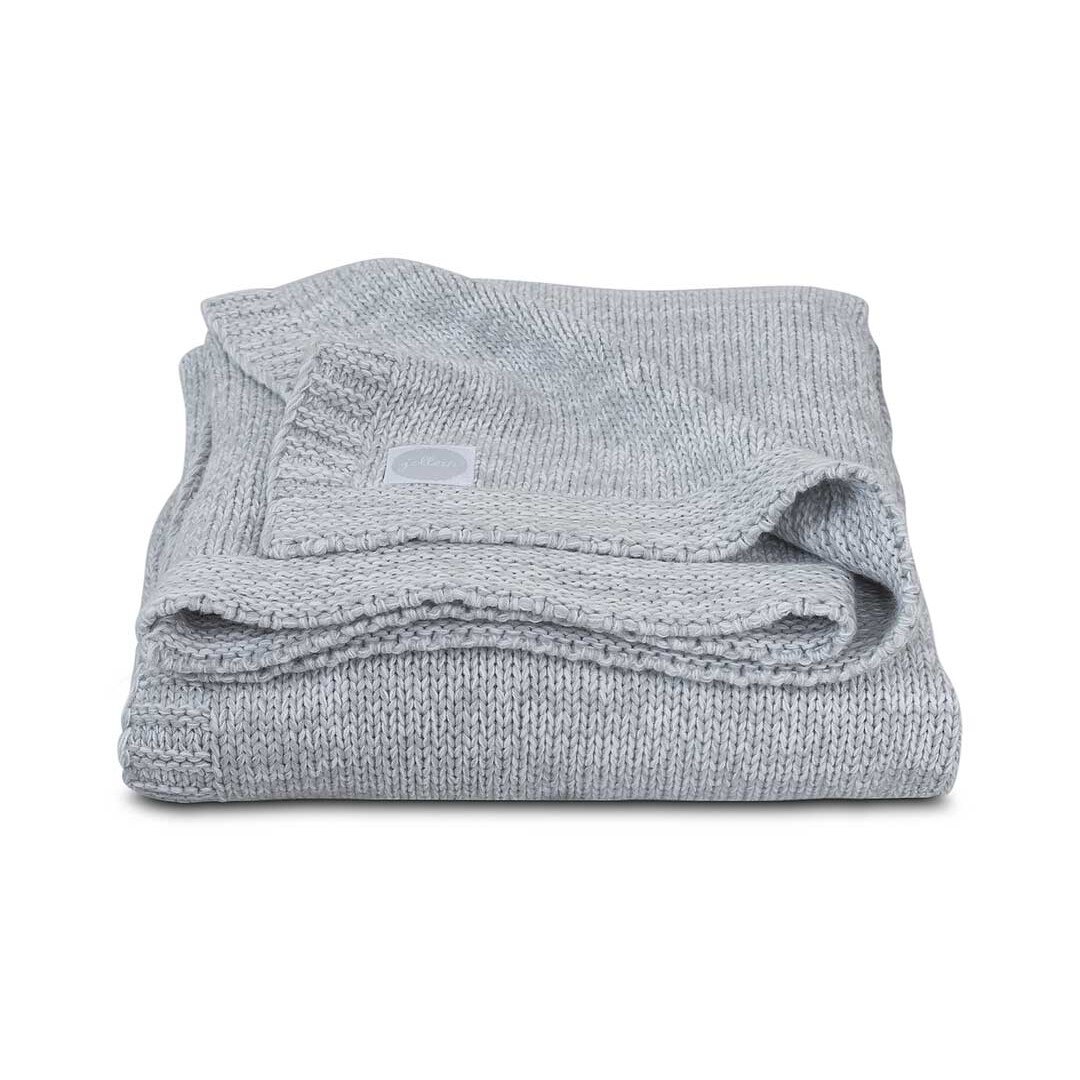 Paturica bebe, Jollein Melange Knit, 100x150 cm, tricot, gri melanj