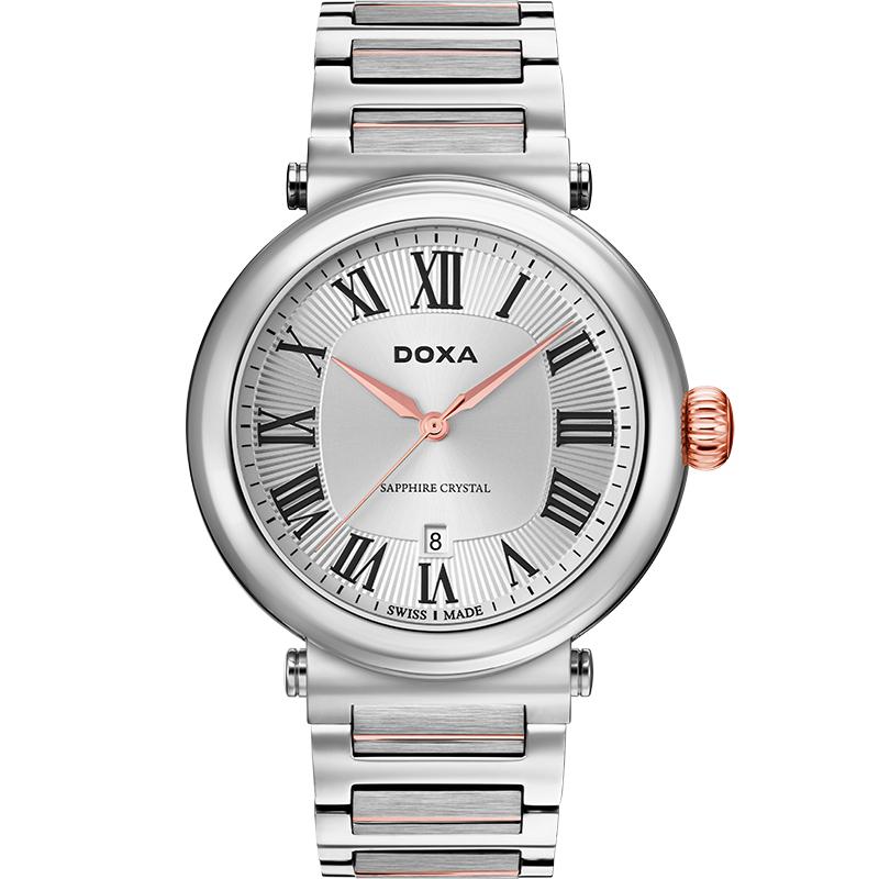 Ceas barbatesc Doxa D185RSV Quartz Argintiu, Rose gold