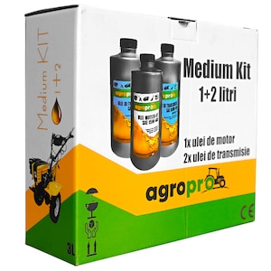 Set 3x Ulei motor, Agropro, Medium Kit, 15w40 si 80w90