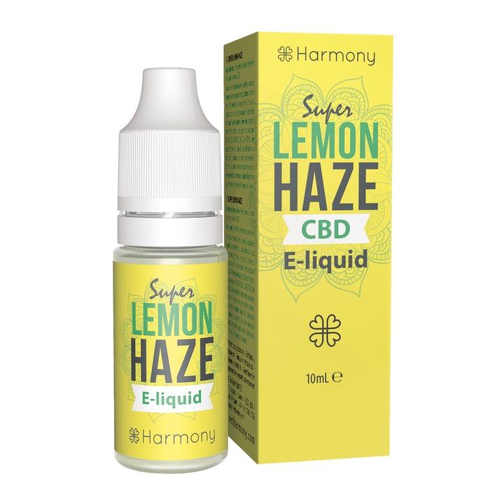 Lichid CBD, Harmony, aroma Super Lemon Haze, 100 mg CBD (Cannabidiol), fara Nicotina, 10 ml, pentru tigara electronica