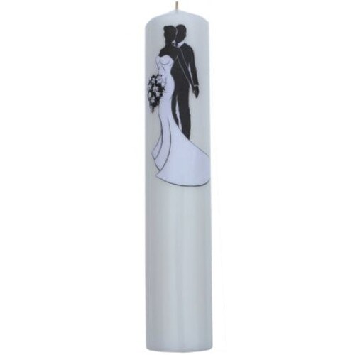 Lumanare Pentru Nunta, Ceara, Alb, Mire si Mireasa, 35 cm