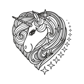 Sticker decorativ modern, Pentru camera copiilor, Unicorn in forma de inimioara, Love, PVC autocolant, Negru, 100 x 100 cm Sticker decorativ modern, Pentru camera copiilor, Unicorn in forma de inimioara, Love, PVC autocolant, Negru, 100 x 100 cm