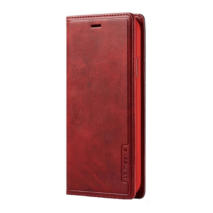 Husa Book Magnet LC Imeeke Compatibil cu Samsung Galaxy Note 10, Design 2 in 1 (husa si portofel), Buzunare Compatibil cu card, Piele ecologica premium, Rosu