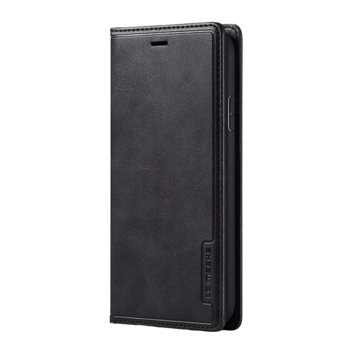 Husa Book Magnet LC Imeeke Compatibil cu Samsung Galaxy Note 10, Design 2 in 1 (husa si portofel), Buzunare Compatibil cu card, Piele ecologica premium, Negru