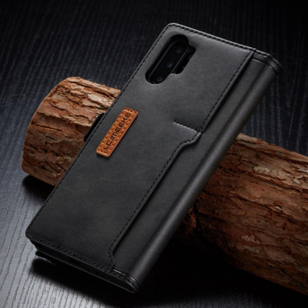 Husa Book Magnet LC Imeeke Compatibil cu Samsung Galaxy Note 10, Design 2 in 1 (husa si portofel), Buzunare Compatibil cu card, Piele ecologica premium, Negru