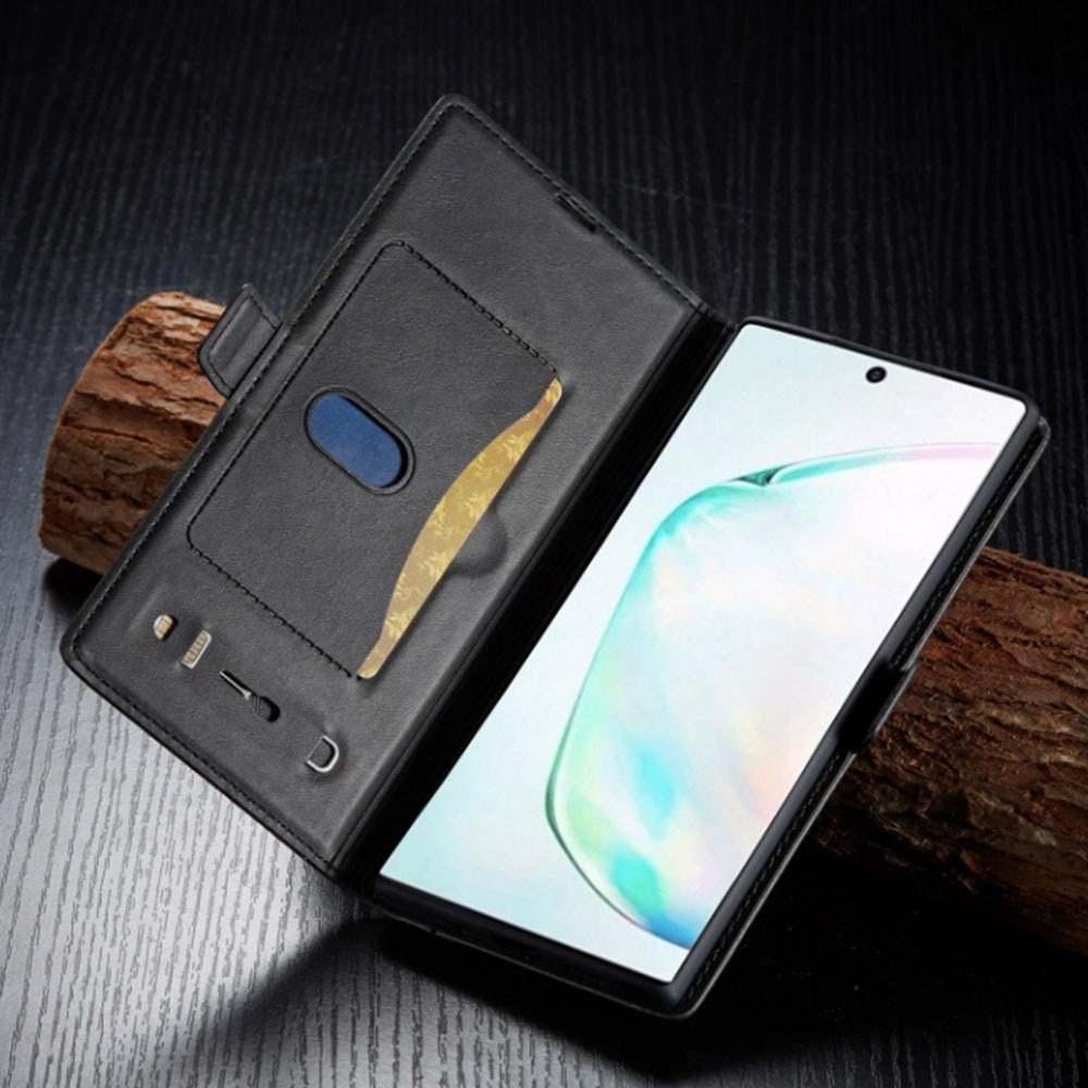 Husa Book Magnet LC Imeeke Compatibil cu Samsung Galaxy Note 10, Design 2 in 1 (husa si portofel), Buzunare Compatibil cu card, Piele ecologica premium, Negru