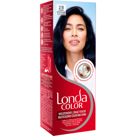 Vopsea de par permanenta Londa 2/8 Negru albastrui, 110ml
