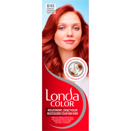 Vopsea de par permanenta Londa 8/45 Rosu ca focul, 110ml