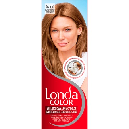 Vopsea de par permanenta Londa 8/38 Blond bej, 110ml