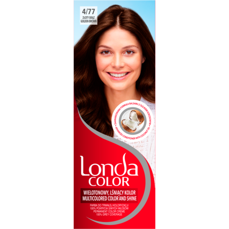 Vopsea de par permanenta Londa 4/77 Saten auriu, 110ml