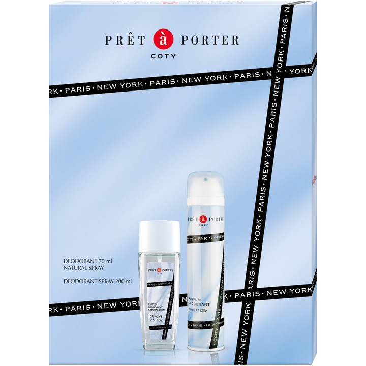 Set Pret a Porter Oroginal, Femei: Deodorant Natural Spray, 75 ml + Deodorant Spray, 200 ml