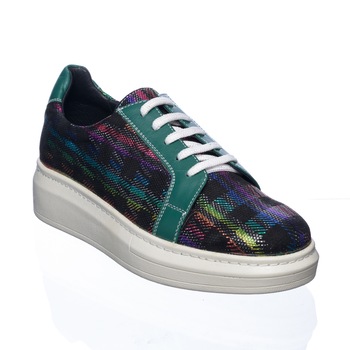 Pantofi dama din piele naturala - Verde cu Tesatura - TC5 VT Pantofi dama din piele naturala - Verde cu Tesatura - TC5 VT