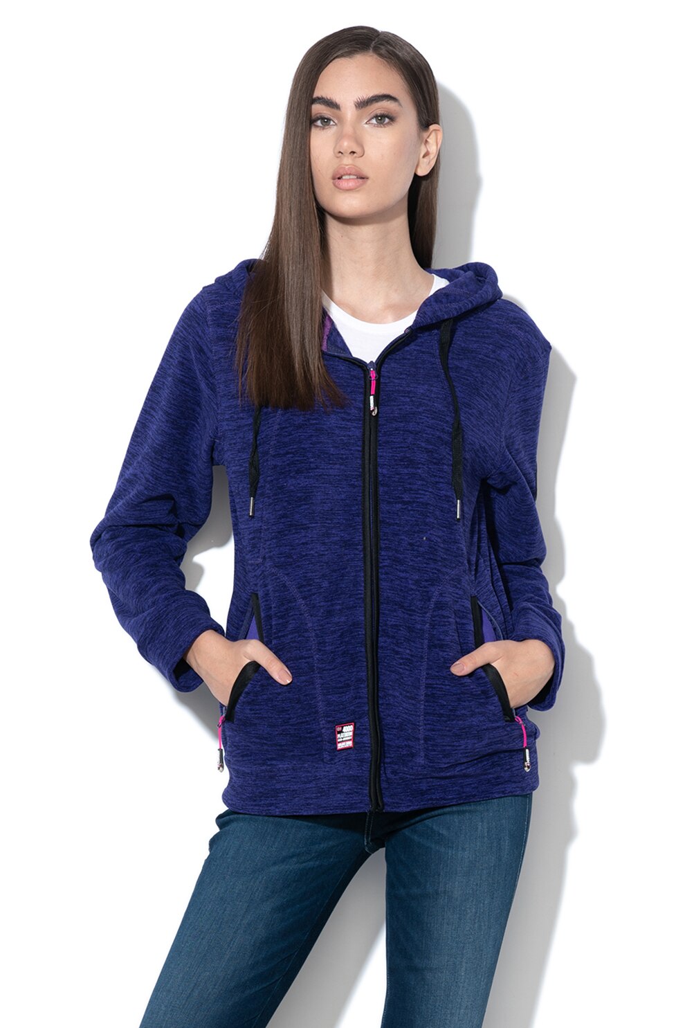 Geographical Norway, Hanorac din fleece cu fermoar Twelve, Violet melange