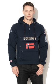 Geographical Norway, Hanorac cu logo brodat Gymclass, Albastru marin Geographical Norway, Hanorac cu logo brodat Gymclass, Albastru marin