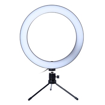 Lampa circulara de masa Ring Light, 36 x LED SMD, 3 trepte lumina, mini trepied inclus Lampa circulara de masa Ring Light, 36 x LED SMD, 3 trepte lumina, mini trepied inclus