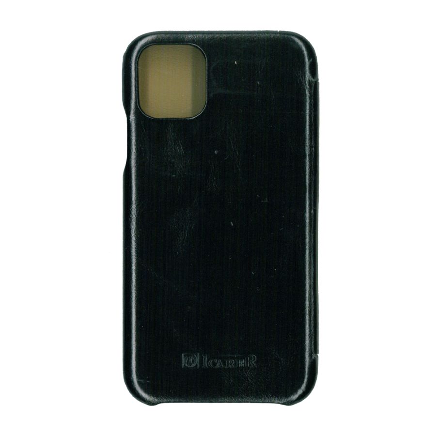 Husa book 360 din piele naturala Icarer ,pentru iPhone 11 Pro, negru