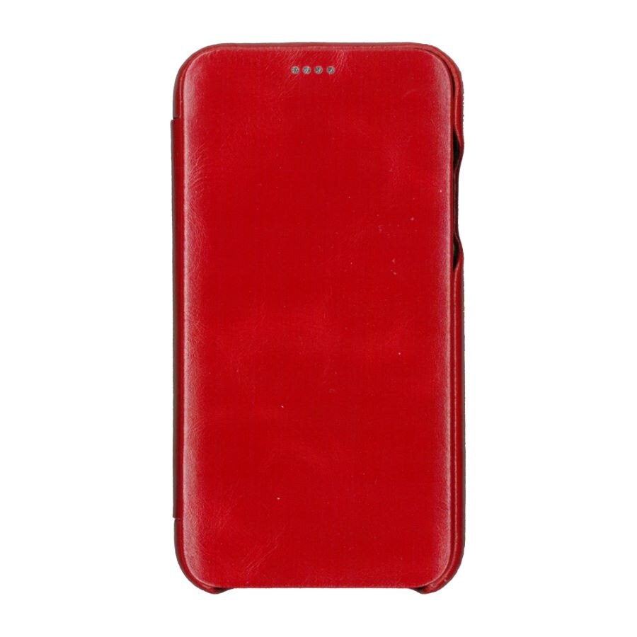 Husa book 360 din piele naturala Icarer ,pentru iPhone 11 Pro, rosu