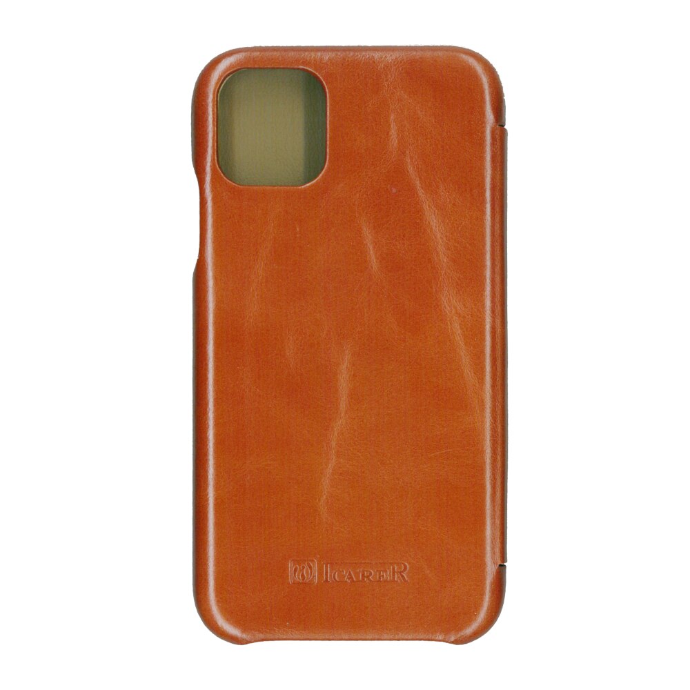 Husa book 360 din piele naturala Icarer ,pentru iPhone 11 Pro Max, maro