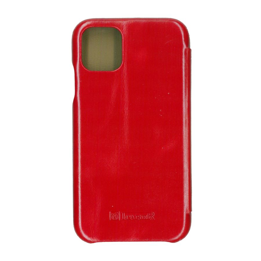 Husa book 360 din piele naturala Icarer ,pentru iPhone 11 Pro Max, rosu