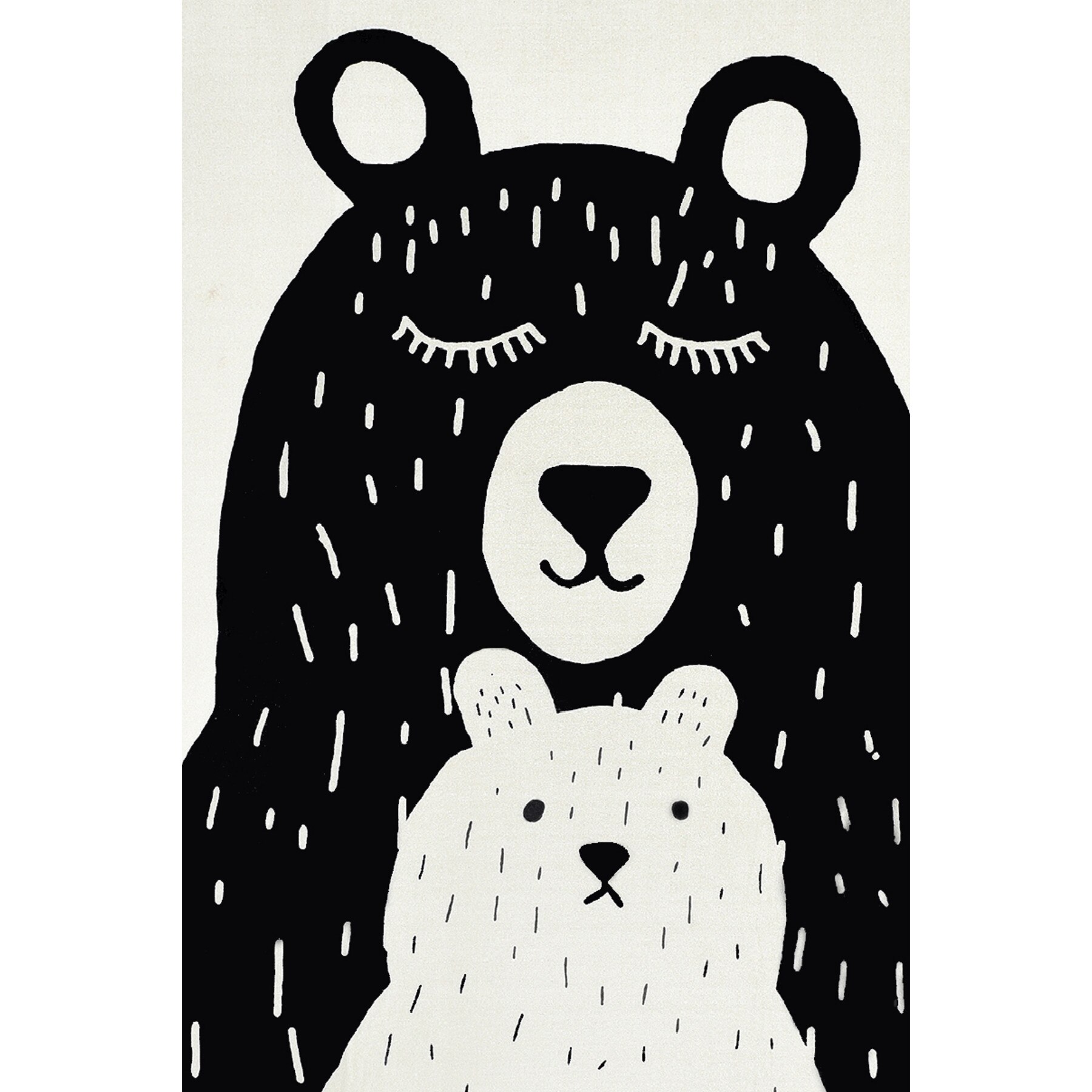 Covor Copii, BEARS ALB,100 cm x 160 cm, Casafun