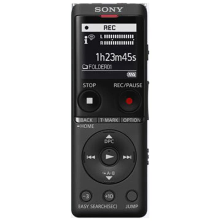 Диктофон Sony ICD-UX570B, Стерео микрофон, MP3, USB, Слот за microSD, 4GB, Черен