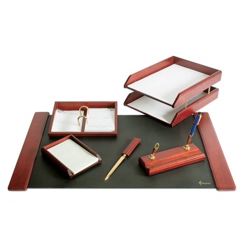Set birou Forpus lemn maro 6 piese Set birou Forpus lemn maro 6 piese