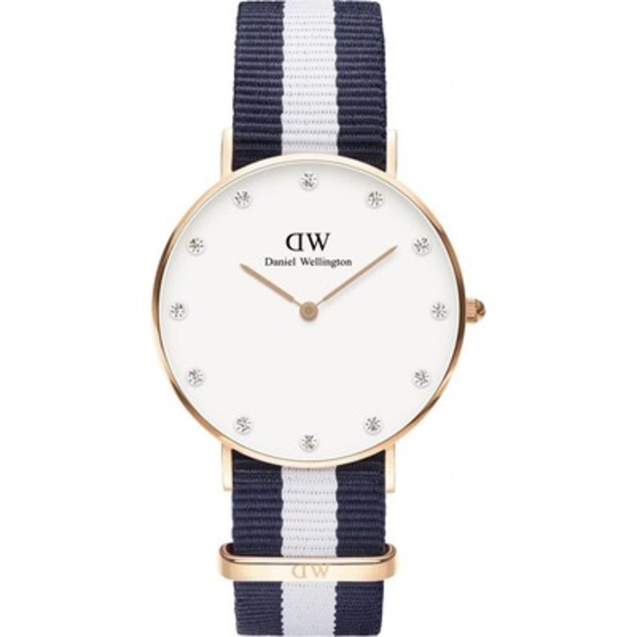 Дамски часовник Daniel Wellington Dw00100078, аналогов, 3 банкомата, кварц, естествена кожа, многоцветен