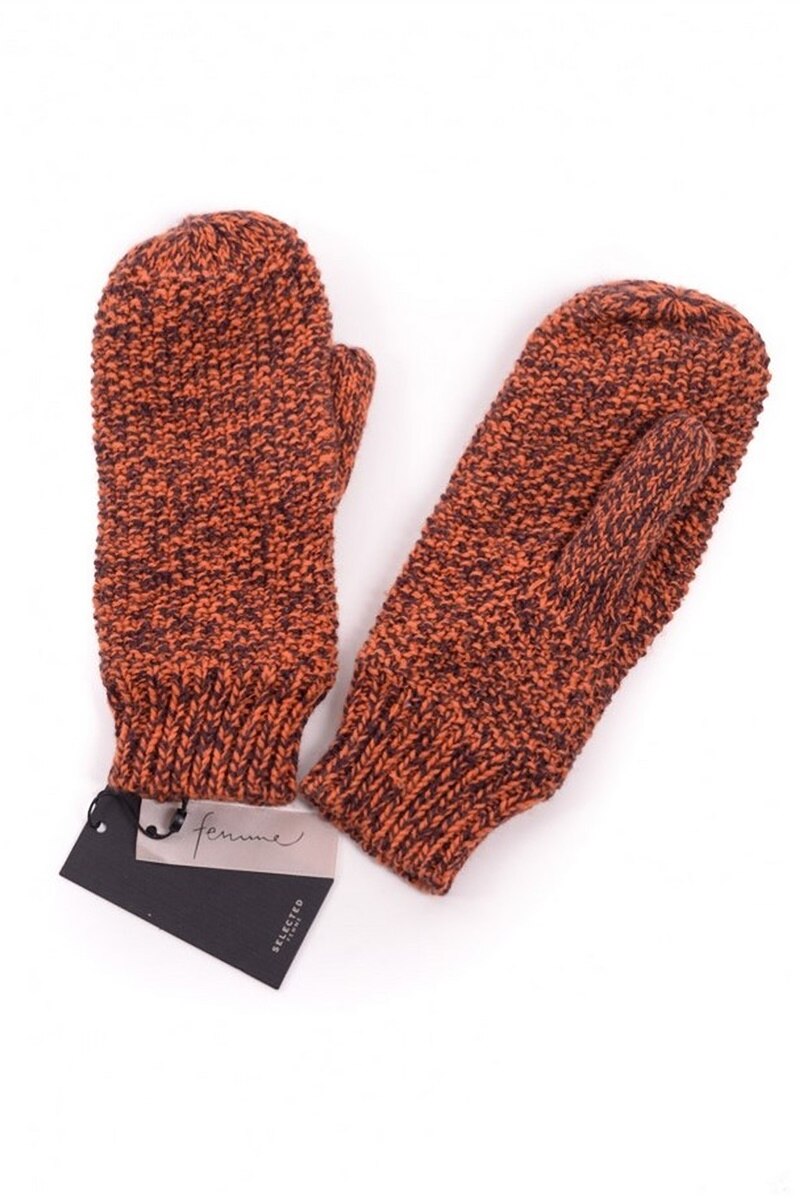 Manusi dama Orange, Portocaliu, Selected, Marimea M 38 Standard