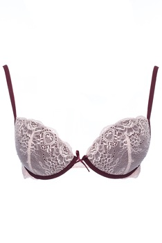 Sutien din dantela, cu burete gradual, Intimamoda, Cecilia 6044, Roz/Bordo Sutien din dantela, cu burete gradual, Intimamoda, Cecilia 6044, Roz/Bordo
