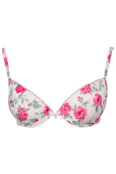 Sutien din microfibra, Model floral 3D, Push-up cu gel, Intimamoda 5676, Roz Sutien din microfibra, Model floral 3D, Push-up cu gel, Intimamoda 5676, Roz