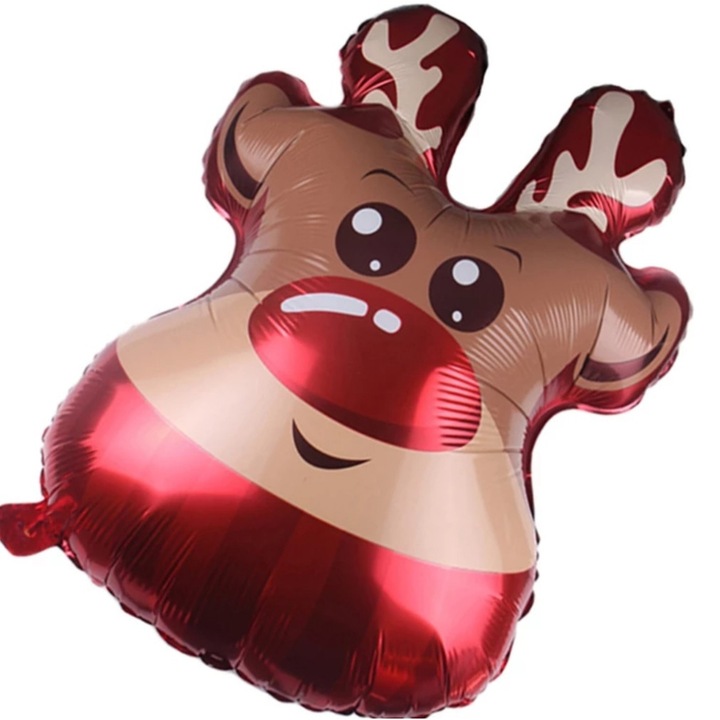 Rénszarvas figura fólia lufi, 65 cm, karácsony