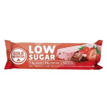 Baton proteic, GoldNutrition, Protein bar Low Sugar Capsuni si Ciocolata, 30 g Baton proteic, GoldNutrition, Protein bar Low Sugar Capsuni si Ciocolata, 30 g