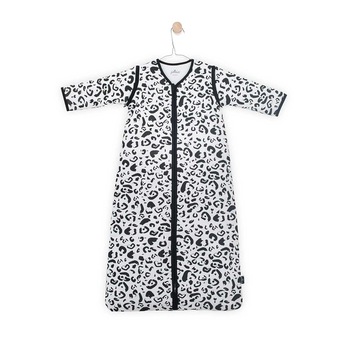 Sac de dormit bebe, Jollein Leopard, 70 cm, bumbac, alb negru Sac de dormit bebe, Jollein Leopard, 70 cm, bumbac, alb negru