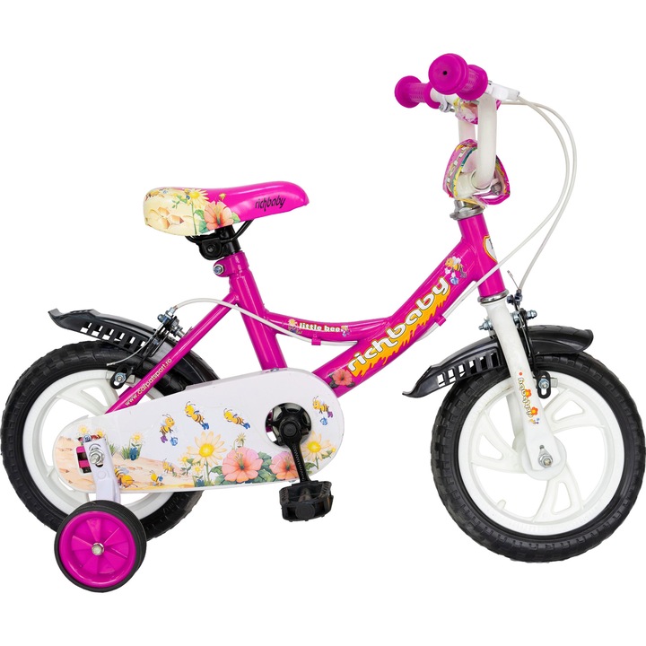 Biciclete Rich F1202A pentru copii, roata 12", Fucsia