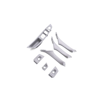 Set manere interior si ornamente butoane pentru BMW 5 F10, 7 bucati, Gri Set manere interior si ornamente butoane pentru BMW 5 F10, 7 bucati, Gri