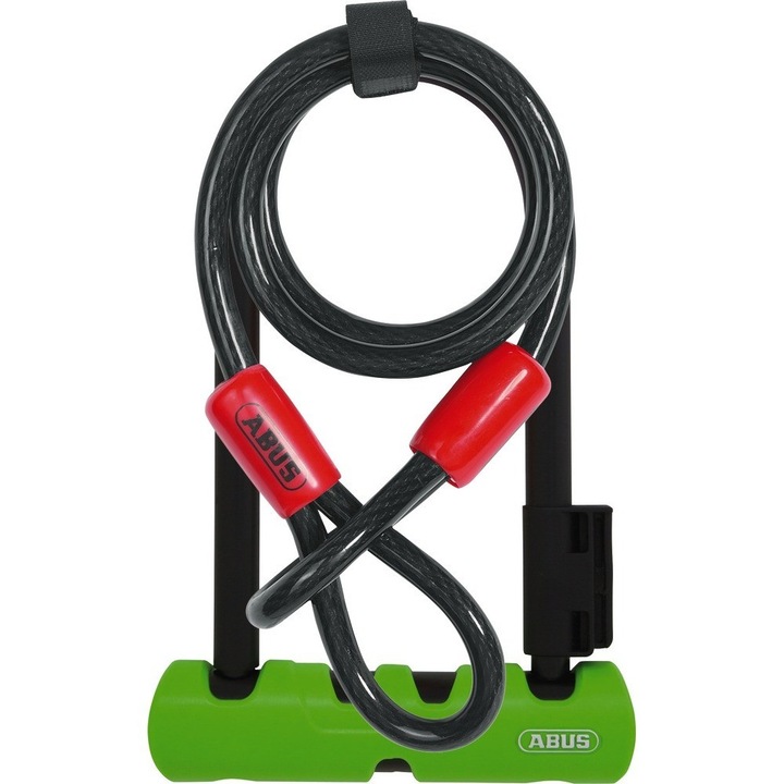 Заключв﻿ащо устройство за велосипед ABUS Ultra Mini U-lock 410/150, със стоманено въже , зелен