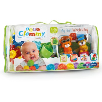 Set cuburi Soft Clemmy - Primele mele vehicule Set cuburi Soft Clemmy - Primele mele vehicule