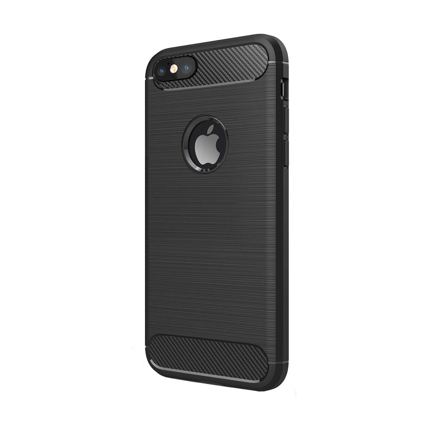Husa iPhone 8 PLUS / 7 PLUS, Slim Armor Carbon, carcasa spate Antisoc, Negru