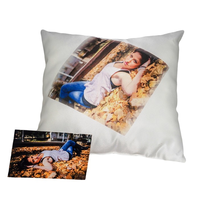 Възглавница Принт-сублимация Моята снимка, Бял, 40/40см