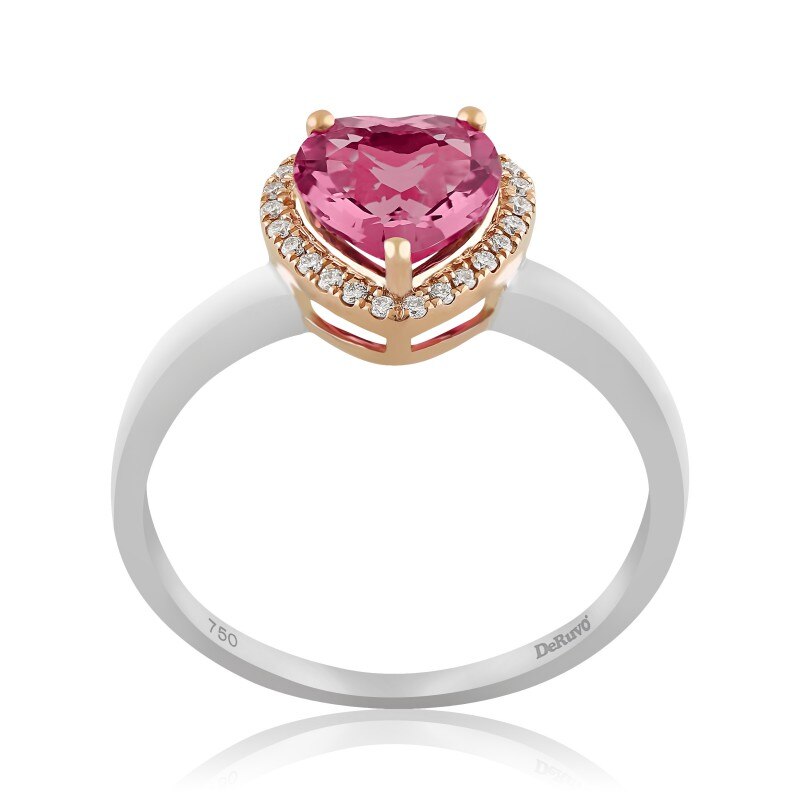 Inel Deruvo Aur 18k Diamante, Turmalina Roz, 53 R30156B-PTUDWR