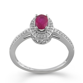 Inel Deruvo Aur 18k Diamante, Rubin, 55 RCRF00238-RUDW Inel Deruvo Aur 18k Diamante, Rubin, 55 RCRF00238-RUDW