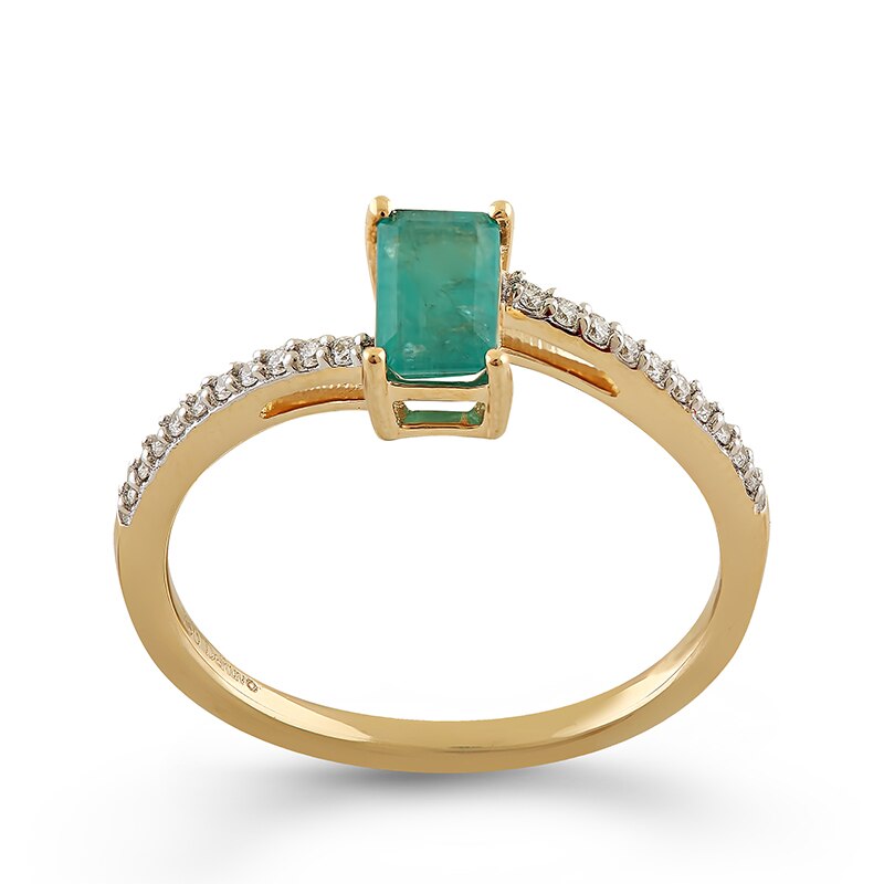 Inel Deruvo Aur 18k Diamante, Smarald, 54 RCRF00216-EMDY