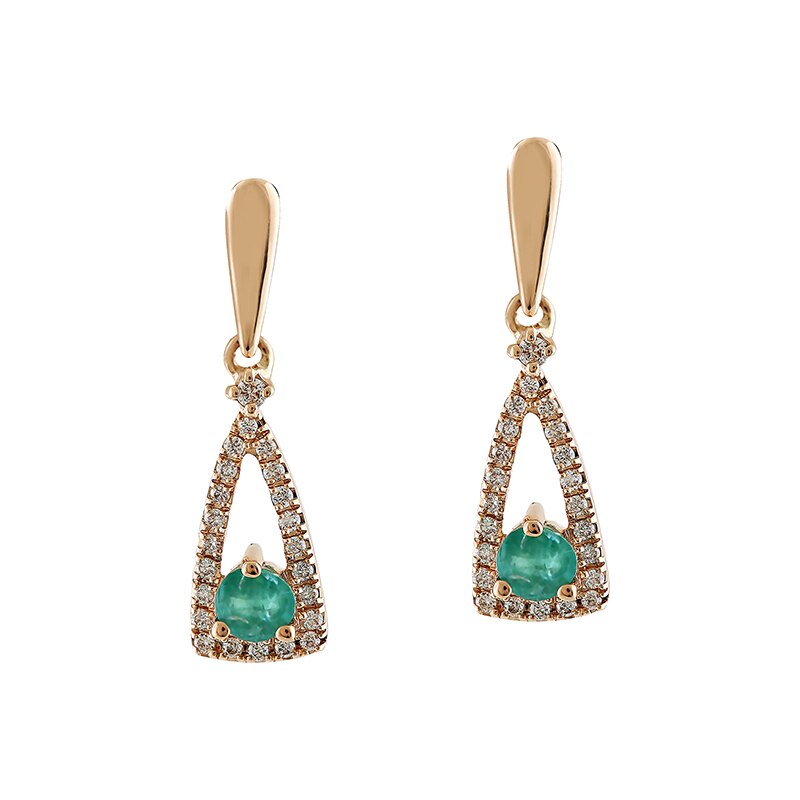 Cercei Deruvo Aur 18k Diamante, Smaralde E24989E-R