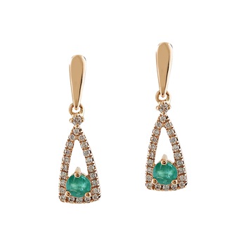 Cercei Deruvo Aur 18k Diamante, Smaralde E24989E-R Cercei Deruvo Aur 18k Diamante, Smaralde E24989E-R